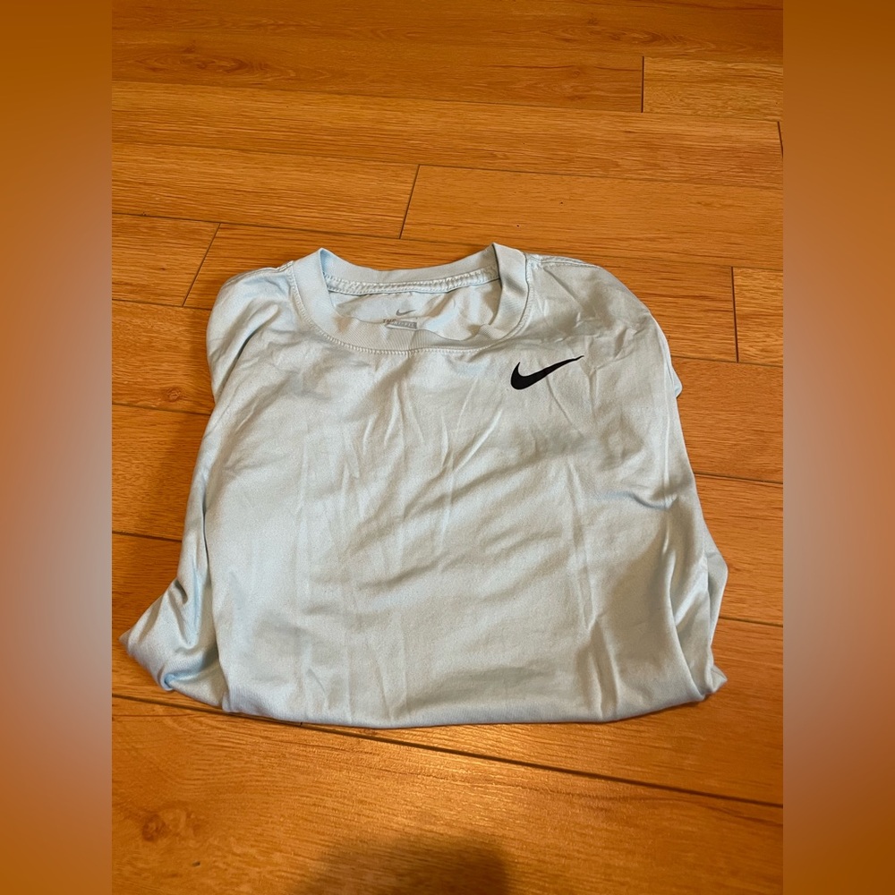 Nike Sky Blue Tee with Black Swoosh